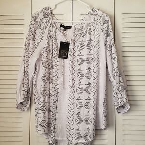 White Aztec Blouse